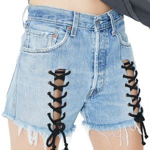 American Vintage Lace Up Levi’s High Waist Shorts